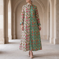 2XL/3XL Singapore Printed Cotton Dress 57" Long Jalabiya 25317-1325 JP
