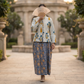 XS-S Cotton Printed Jacket & Jalabiya Set length 54” Long 25384-1353 JP