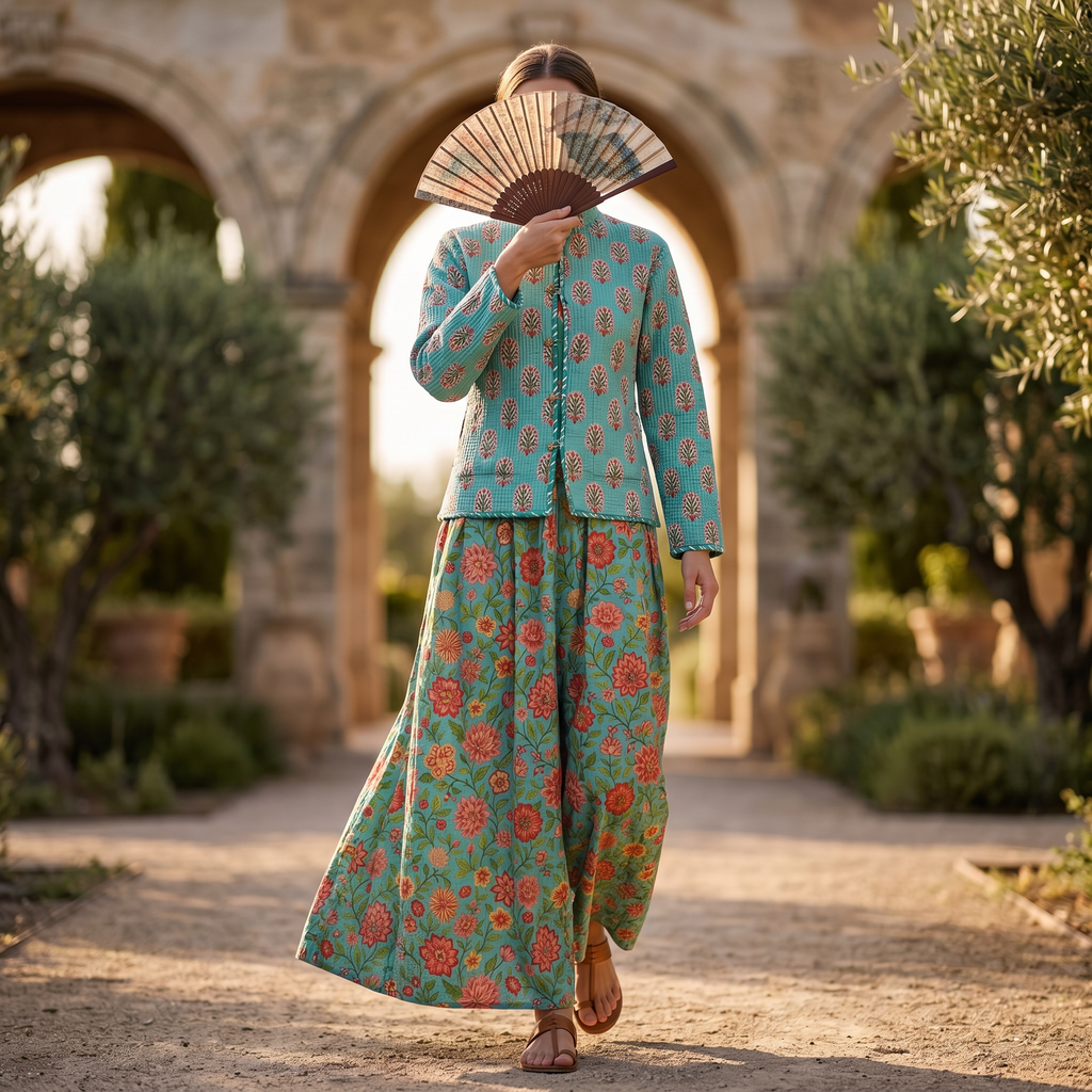 S-M Cotton Jacket & Jalabiya Set length 57” Long 25391-1353 JP