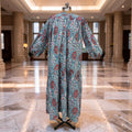 XS/S Yazrin Printed Cotton Dress 54" Long Jalabiya 25444-1400 JP