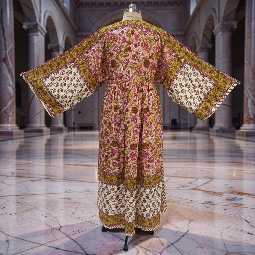 S-M Anam Printed Cotton Dress 57" Long Jalabiya 25500-1329 JP