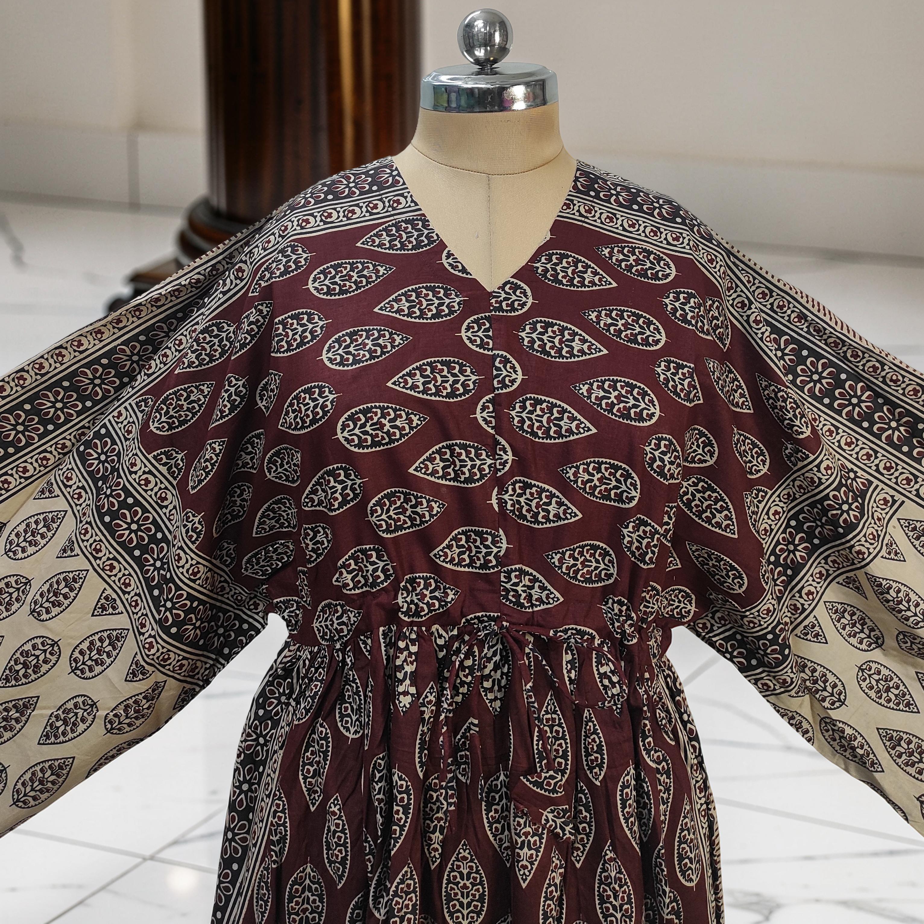 S-M Anam With Sheila Printed Cotton Dress 57" Long Jalabiya 25502-1329 JP