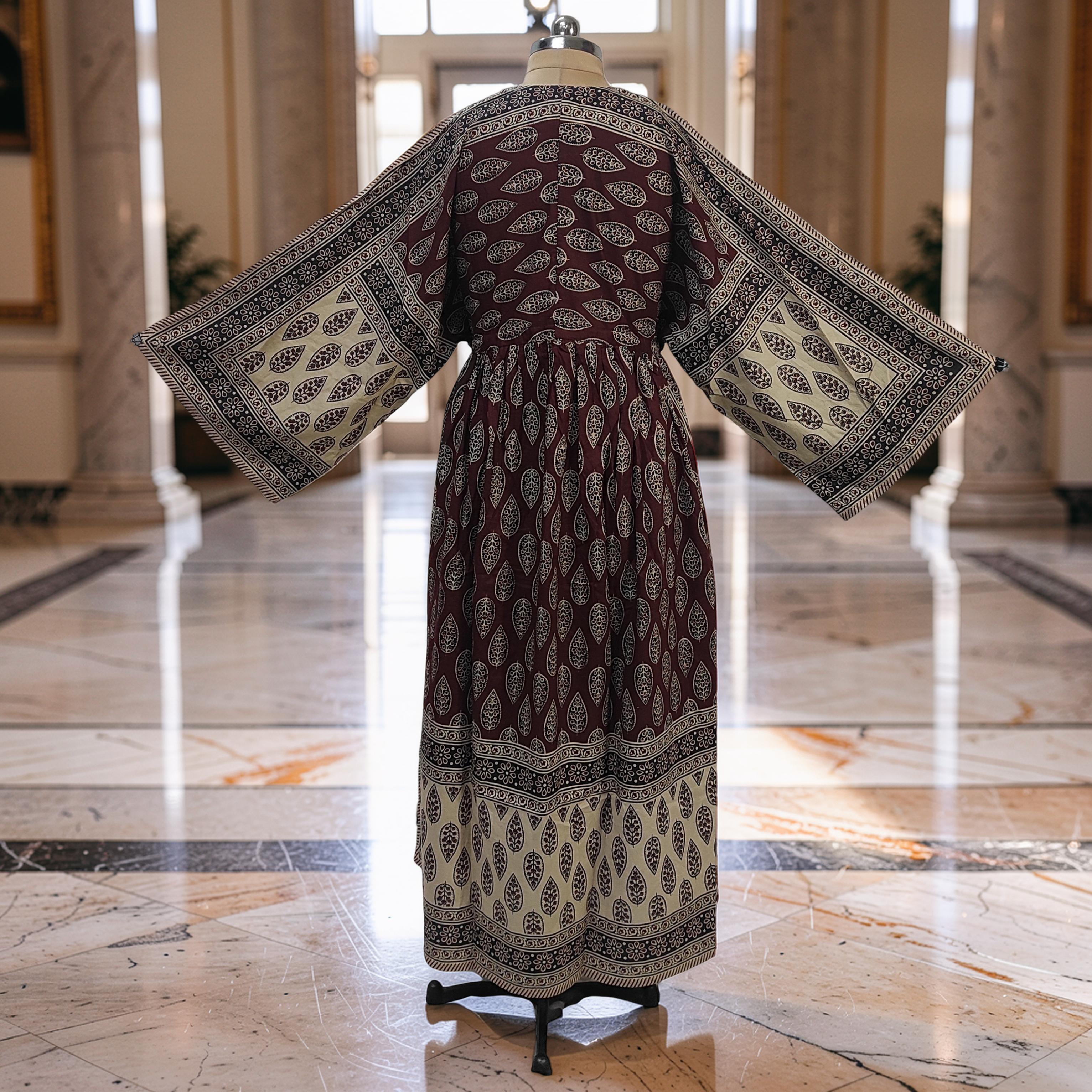S-M Anam With Sheila Printed Cotton Dress 57" Long Jalabiya 25502-1329 JP