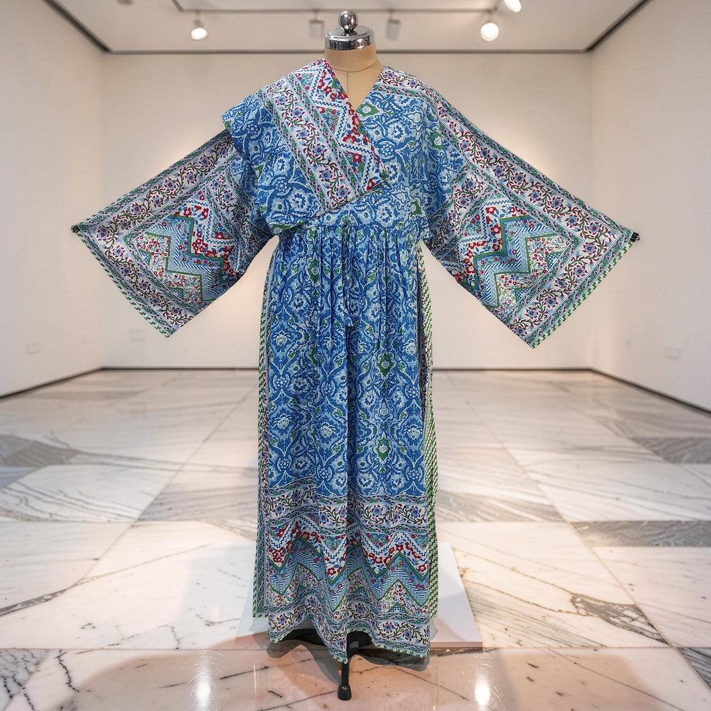 S-M Anam With Sheila Printed Cotton Dress 57" Long Jalabiya 25503-1329 JP