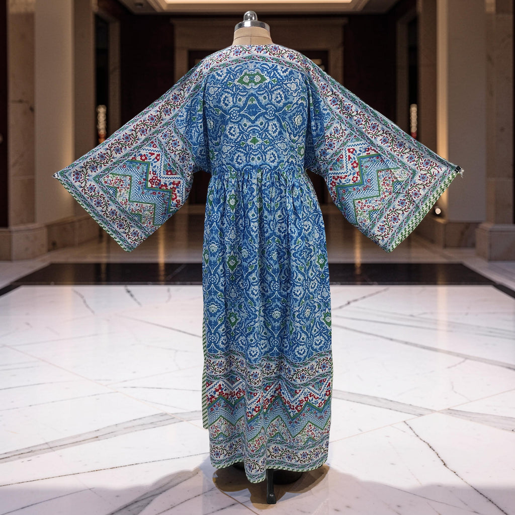 S-M Anam With Sheila Printed Cotton Dress 57" Long Jalabiya 25503-1329 JP