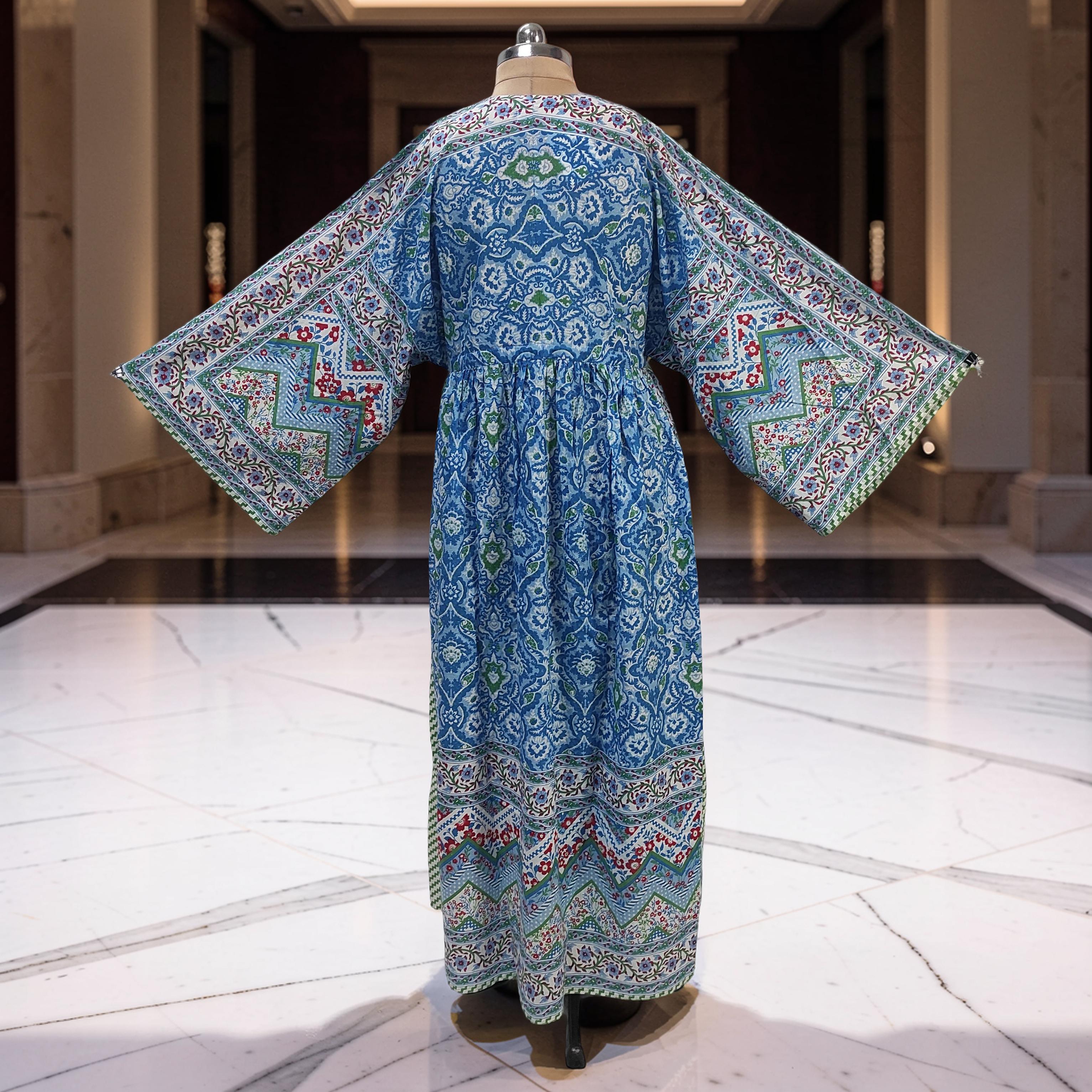 S-M Anam With Sheila Printed Cotton Dress 57" Long Jalabiya 25503-1329 JP