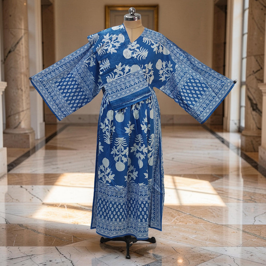 S-M Anam With Sheila Printed Cotton Dress 57" Long Jalabiya 25504-1329 JP