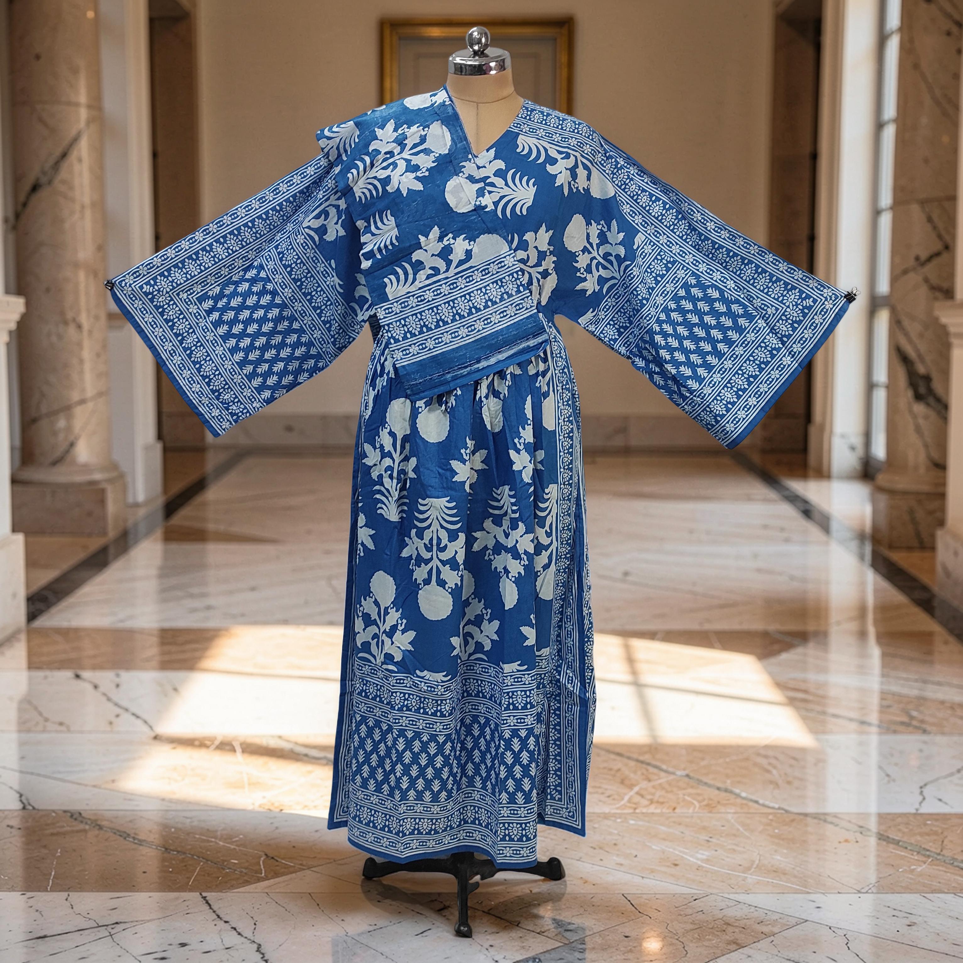 S-M Anam With Sheila Printed Cotton Dress 57" Long Jalabiya 25504-1329 JP