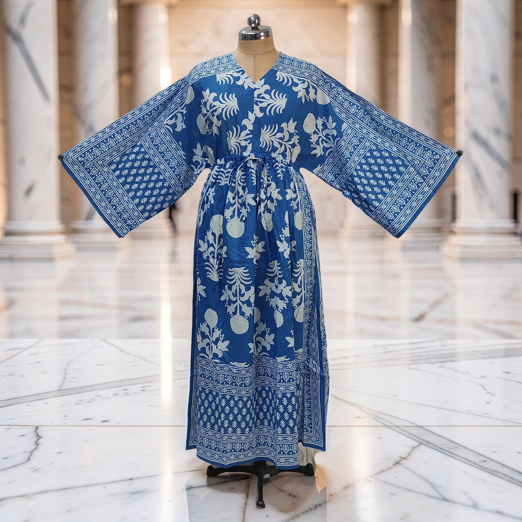 S-M Anam With Sheila Printed Cotton Dress 57" Long Jalabiya 25504-1329 JP