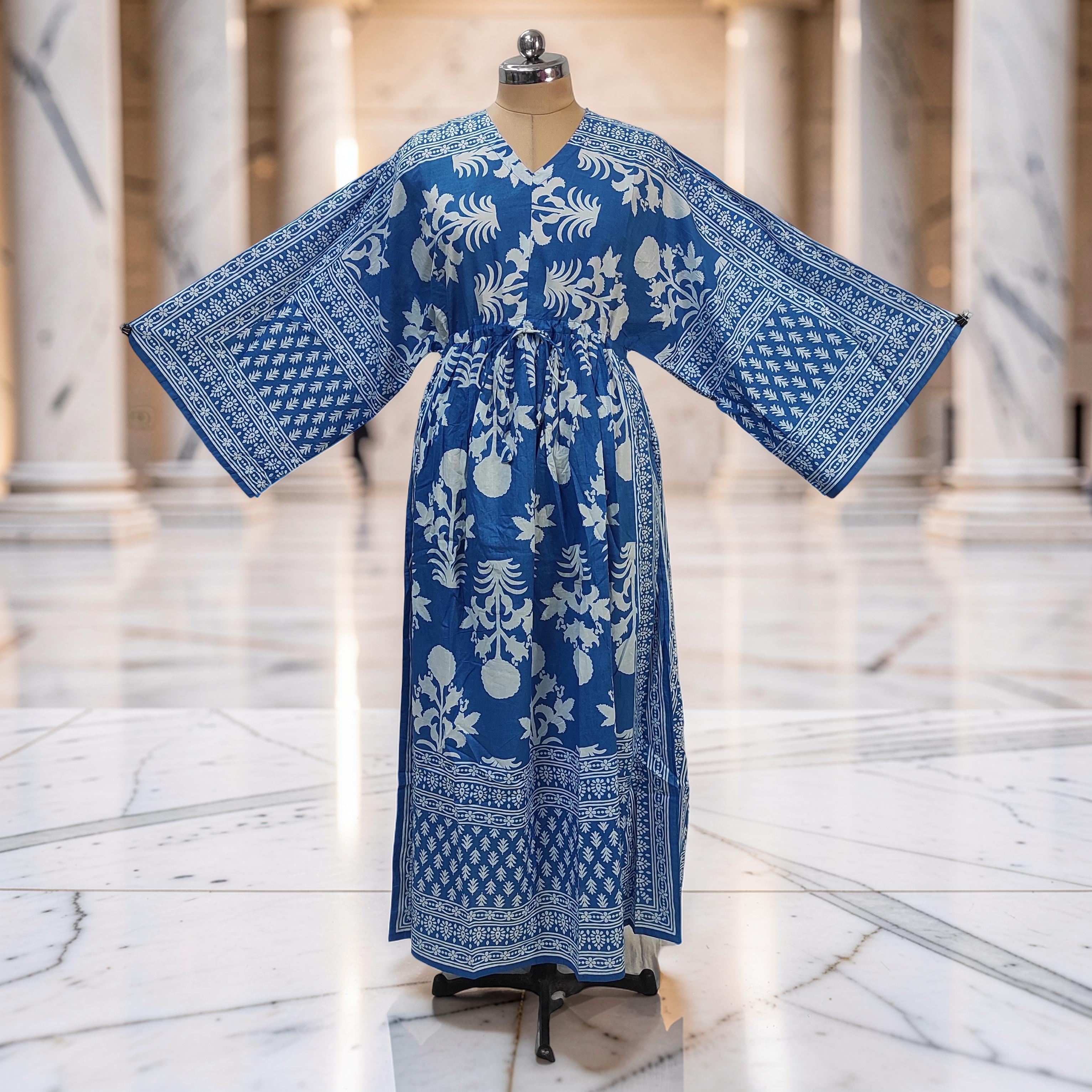 S-M Anam With Sheila Printed Cotton Dress 57" Long Jalabiya 25504-1329 JP