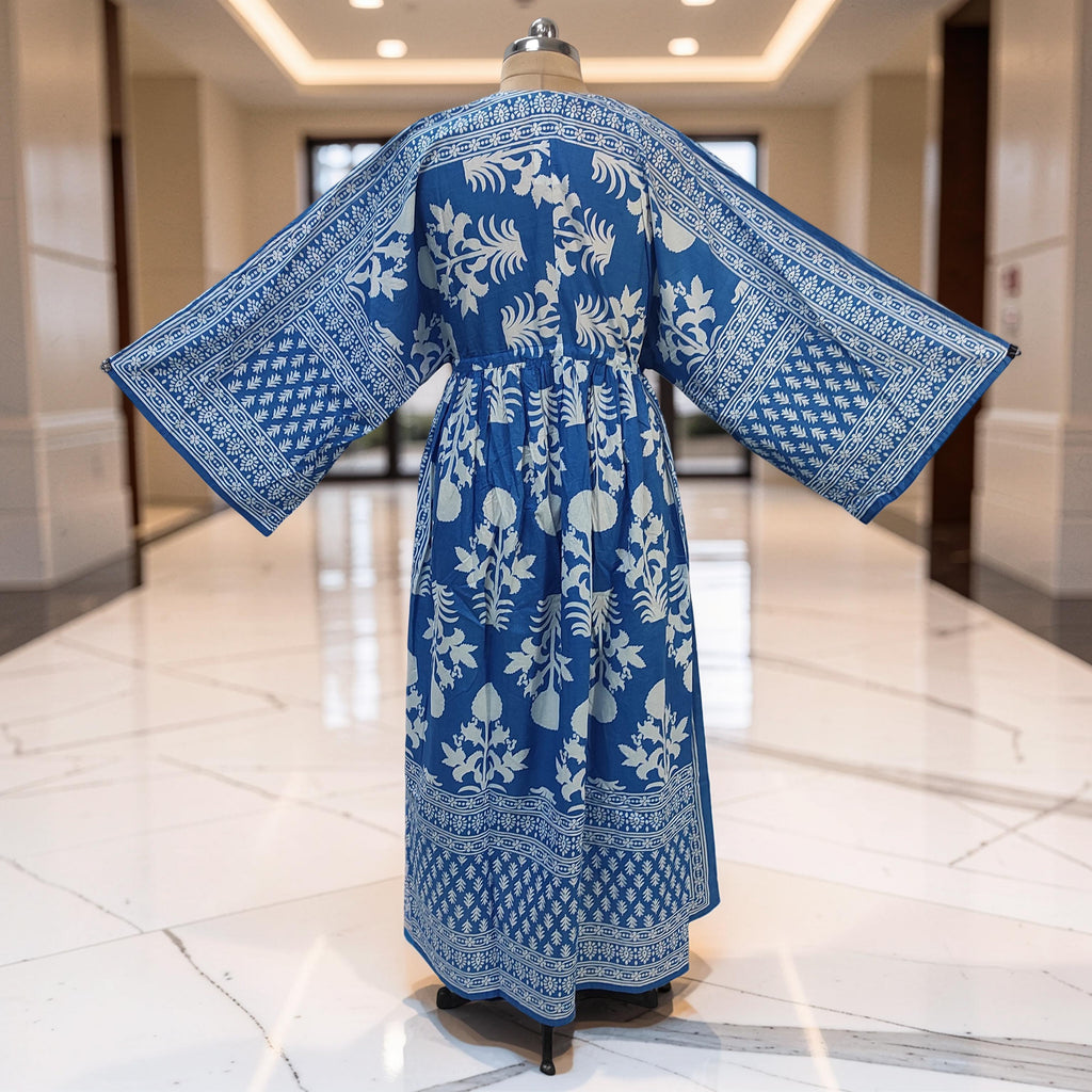 S-M Anam With Sheila Printed Cotton Dress 57" Long Jalabiya 25504-1329 JP