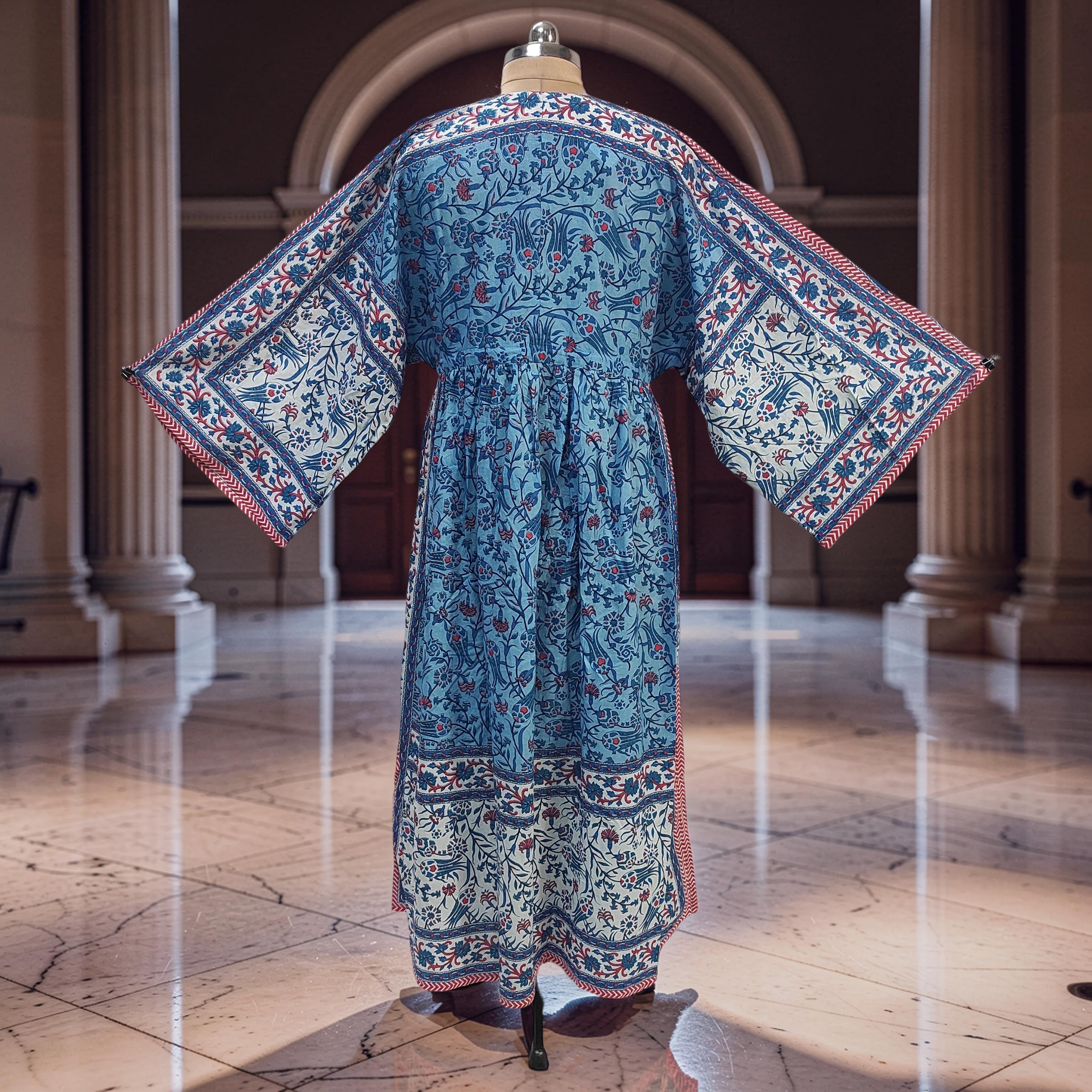 S-M Anam With Sheila Printed Cotton Dress 57" Long Jalabiya 25505-1329 JP