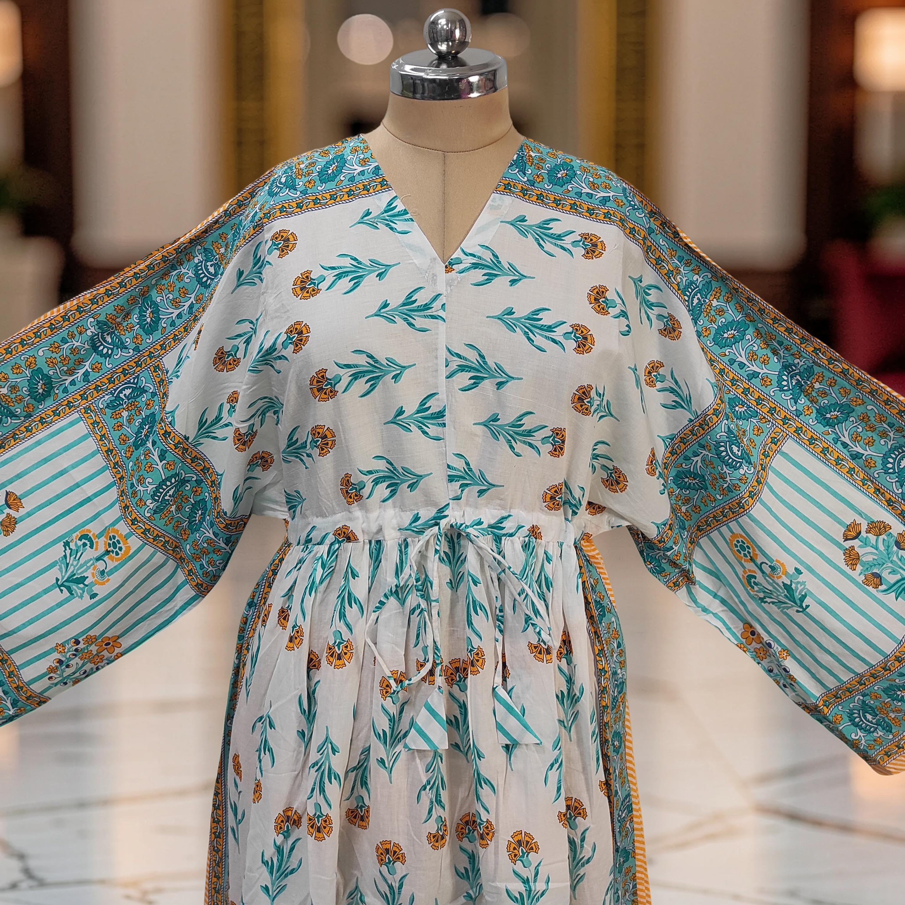 S-M Anam With Sheila Printed Cotton Dress 57" Long Jalabiya 25506-1329 JP