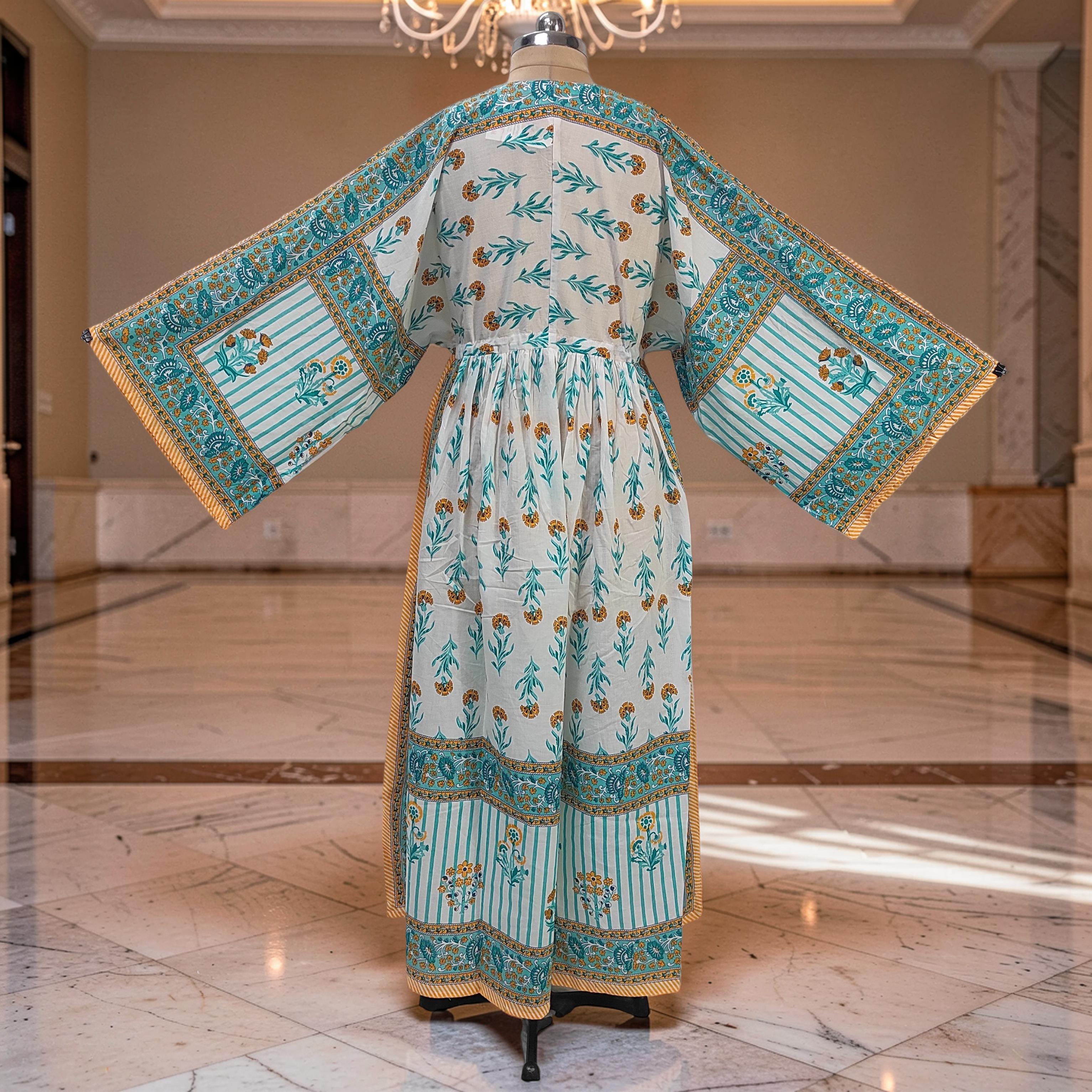 S-M Anam With Sheila Printed Cotton Dress 57" Long Jalabiya 25506-1330 JP