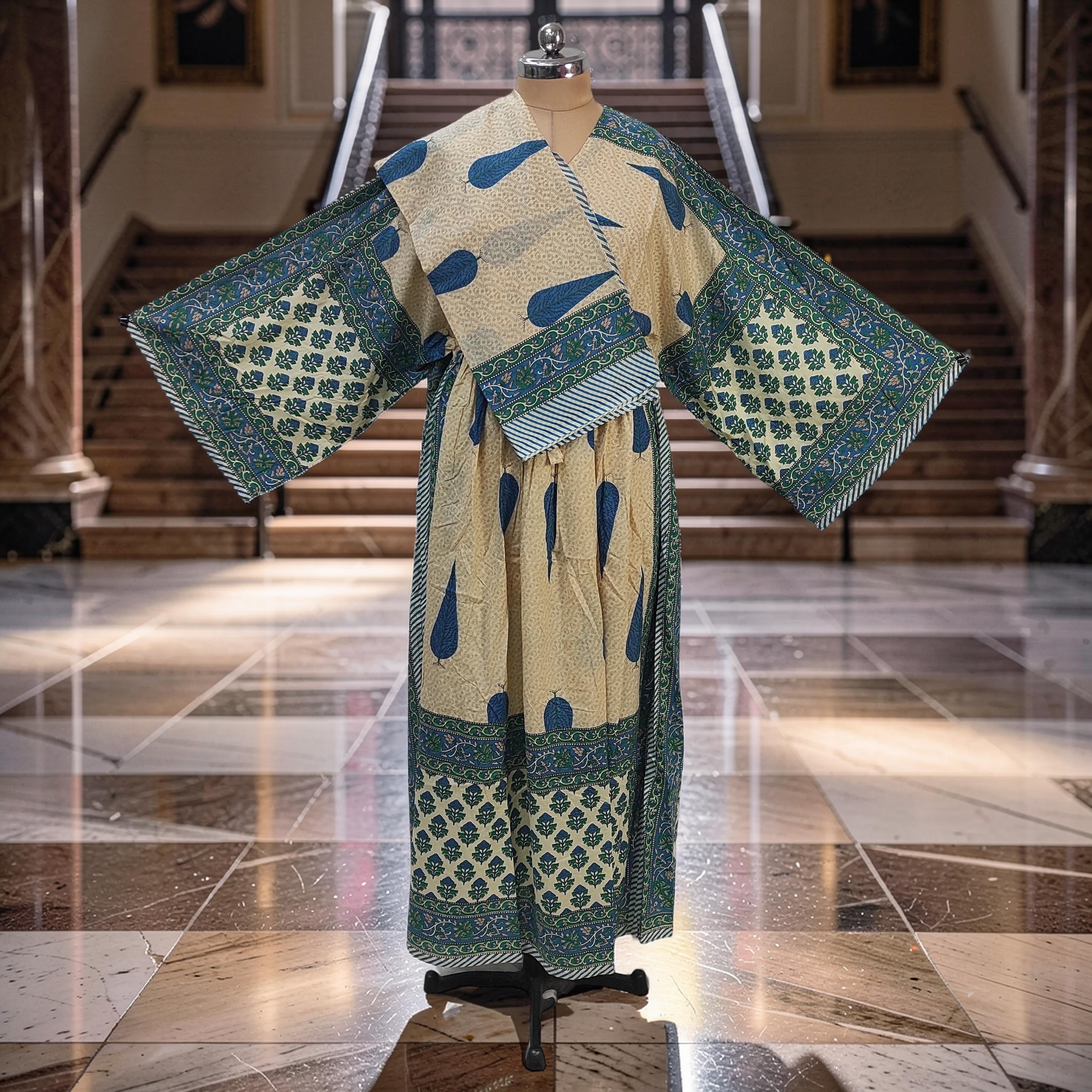 S-M Anam With Sheila Printed Cotton Dress 57" Long Jalabiya 25507-1330 JP