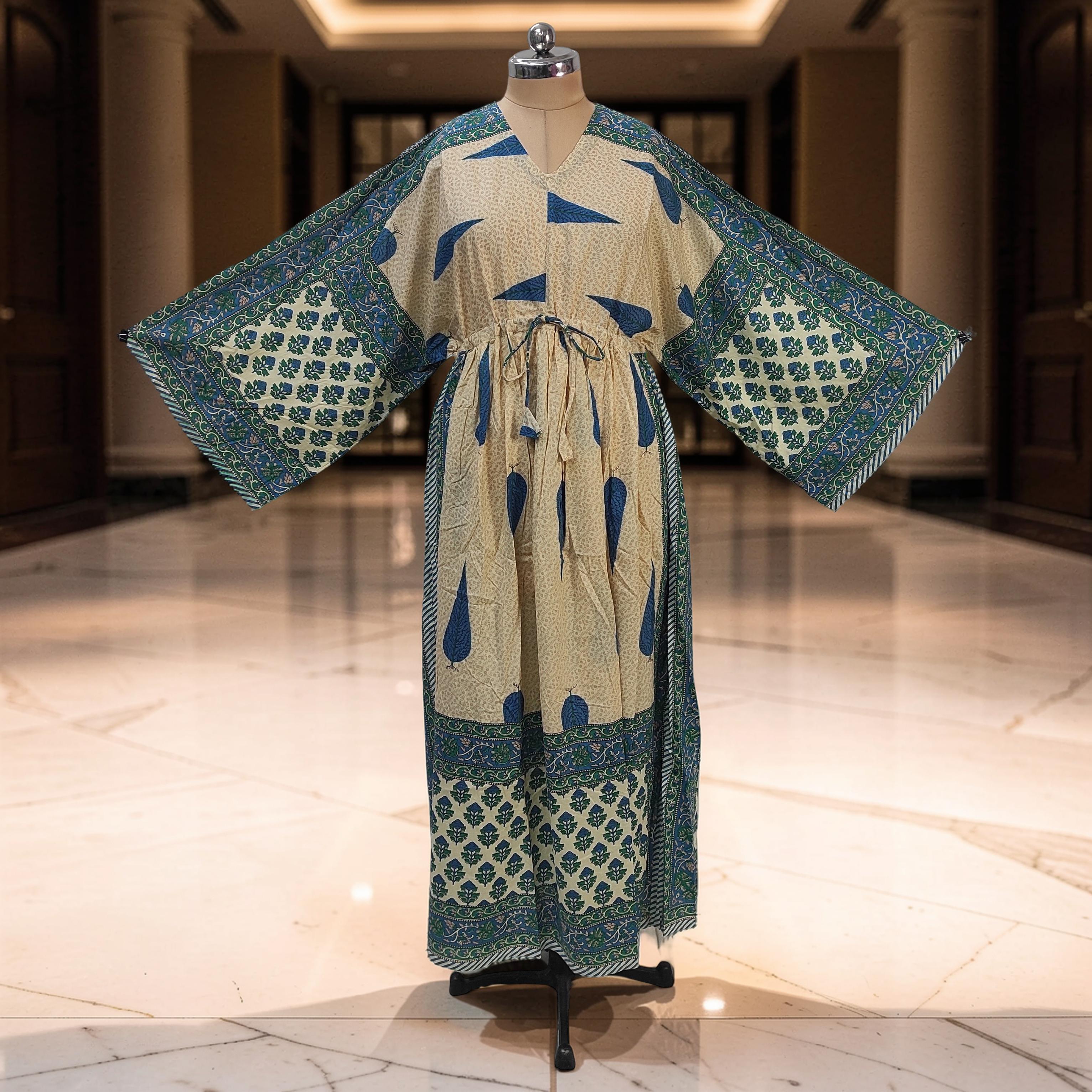 S-M Anam With Sheila Printed Cotton Dress 57" Long Jalabiya 25507-1330 JP