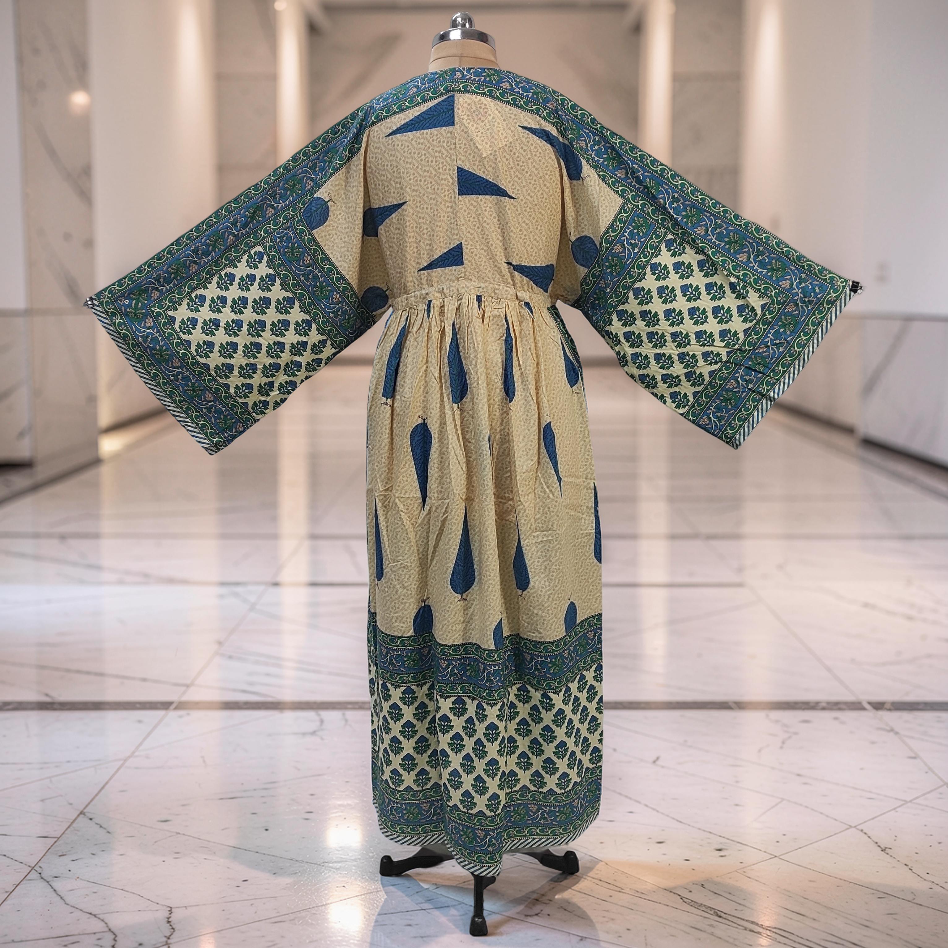 S-M Anam With Sheila Printed Cotton Dress 57" Long Jalabiya 25507-1330 JP