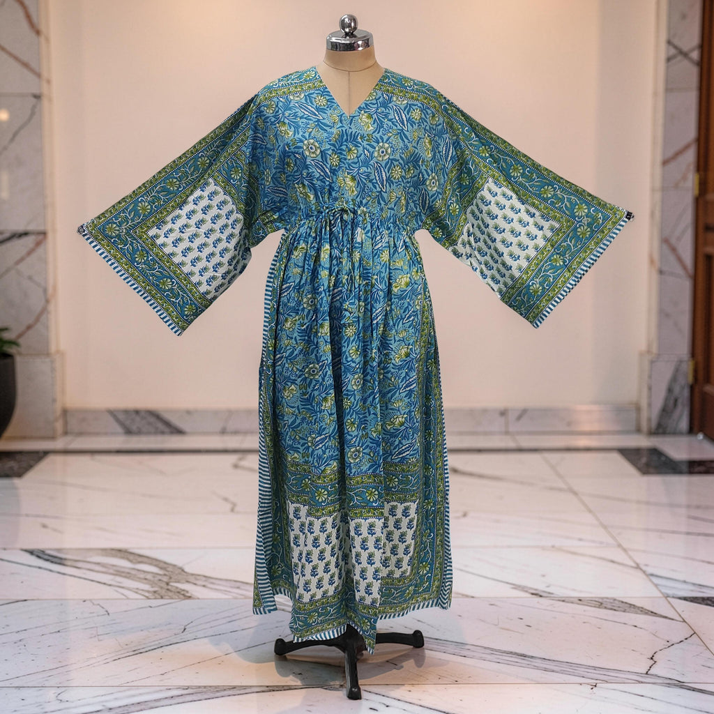 S-M Anam With Sheila Printed Cotton Dress 57" Long Jalabiya 25508-1330 JP