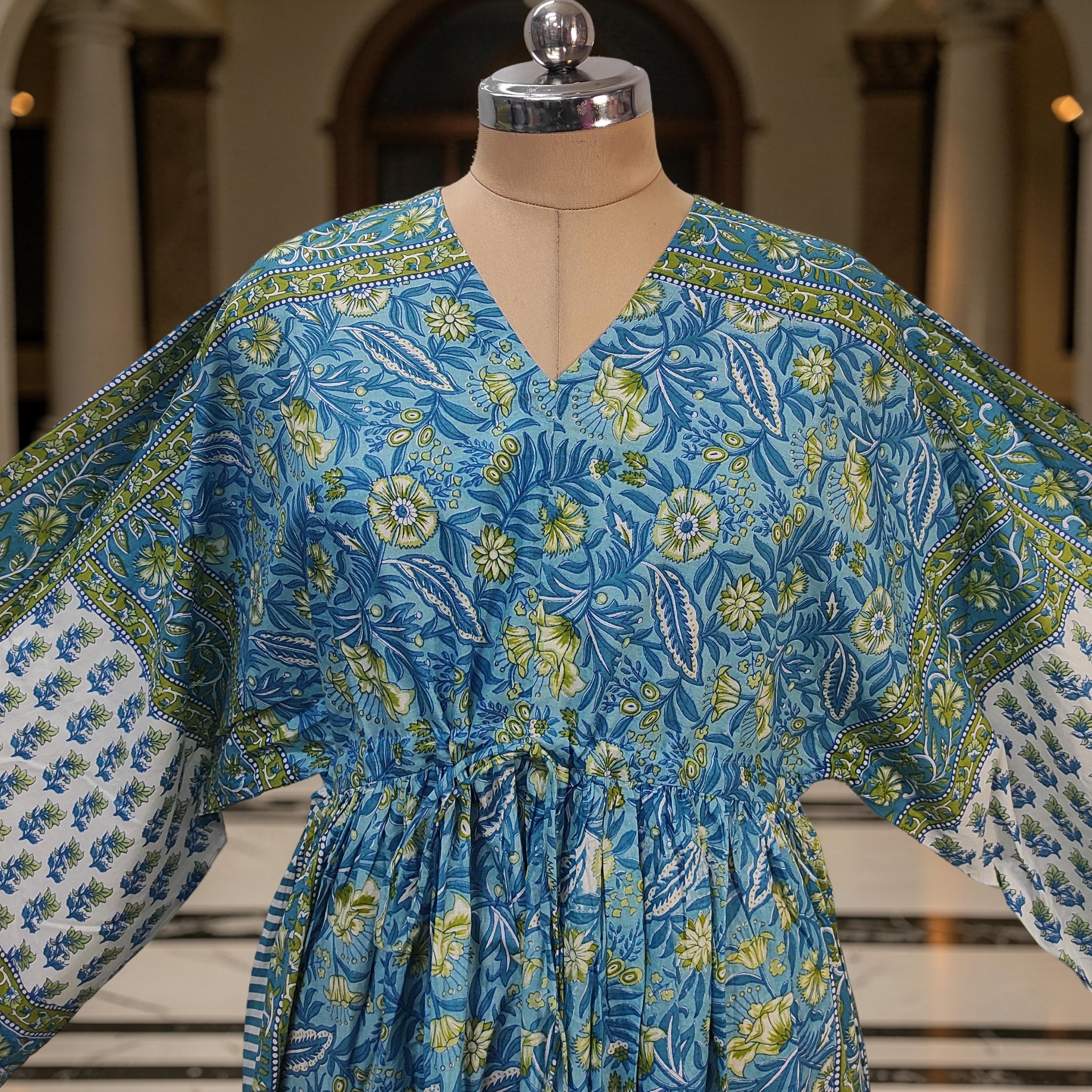 S-M Anam With Sheila Printed Cotton Dress 57" Long Jalabiya 25508-1330 JP