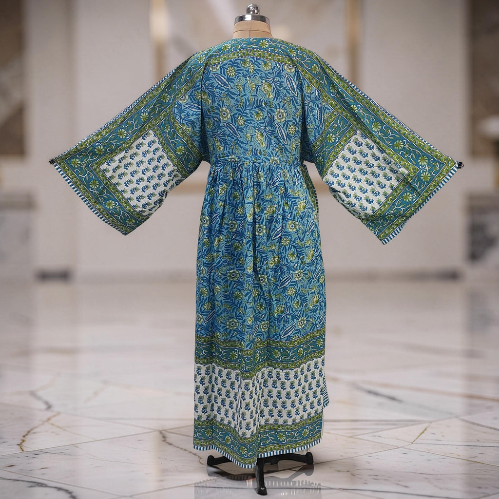 S-M Anam With Sheila Printed Cotton Dress 57" Long Jalabiya 25508-1330 JP