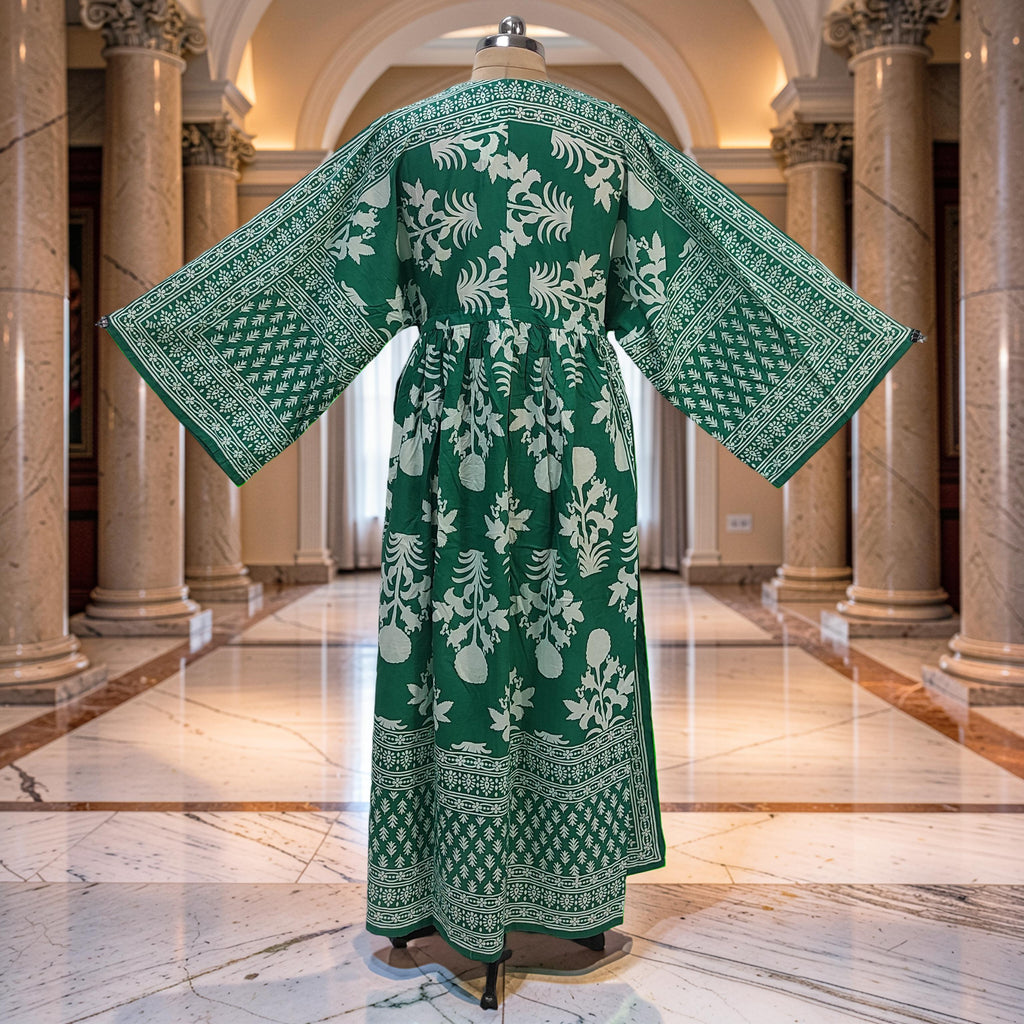 S-M Anam With Sheila Printed Cotton Dress 57" Long Jalabiya 25509-1330 JP