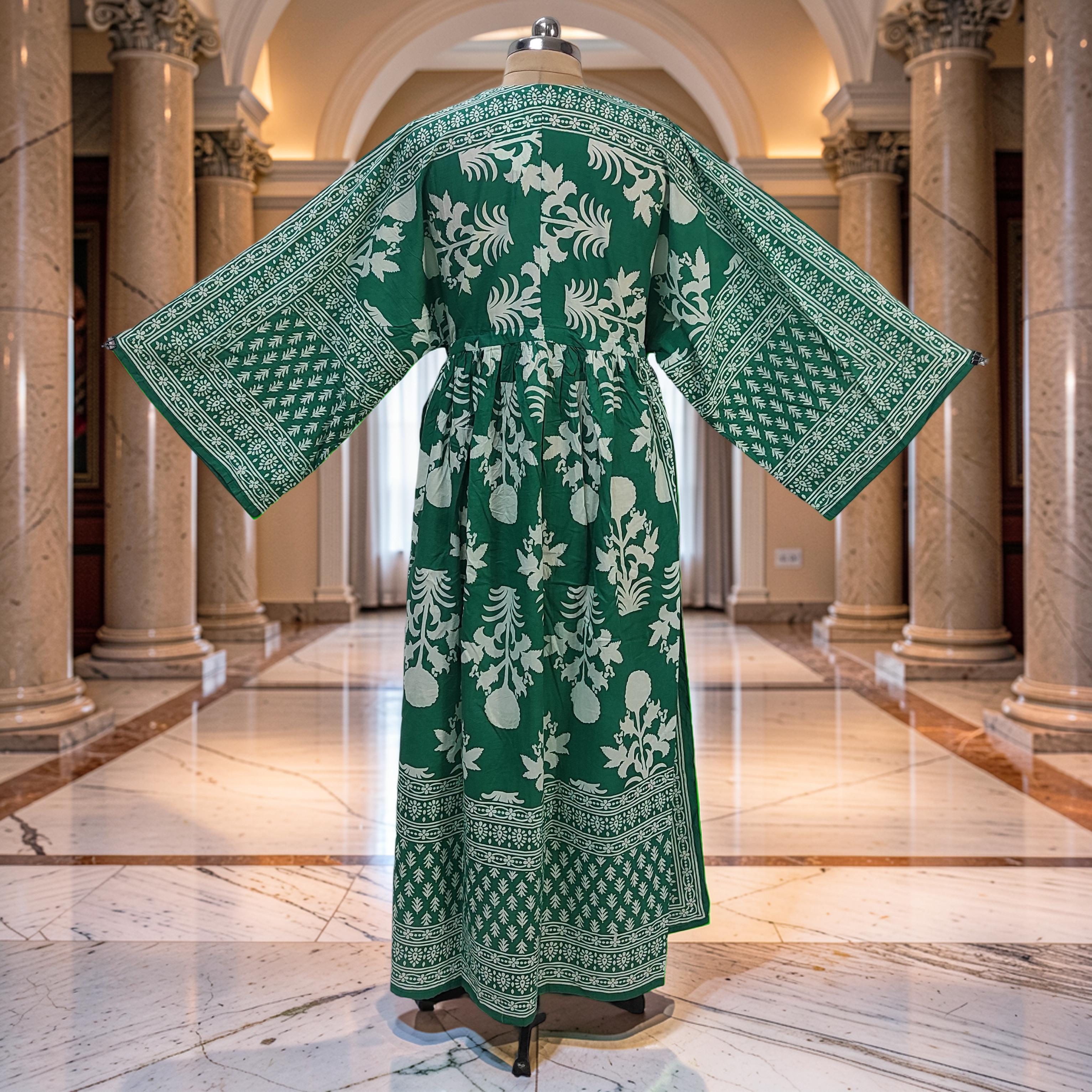 S-M Anam With Sheila Printed Cotton Dress 57" Long Jalabiya 25509-1330 JP