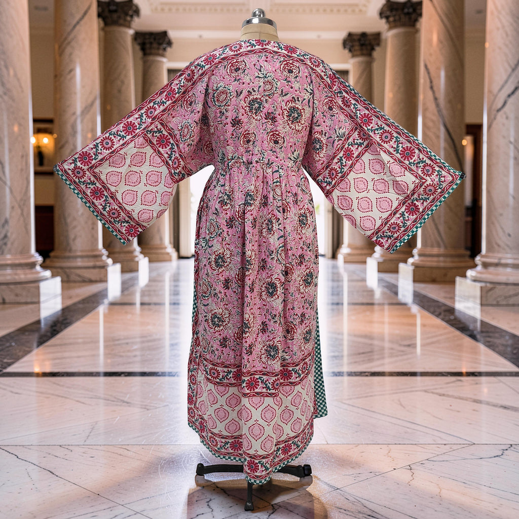 S-M Anam With Sheila Printed Cotton Dress 57" Long Jalabiya 25510-1330 JP
