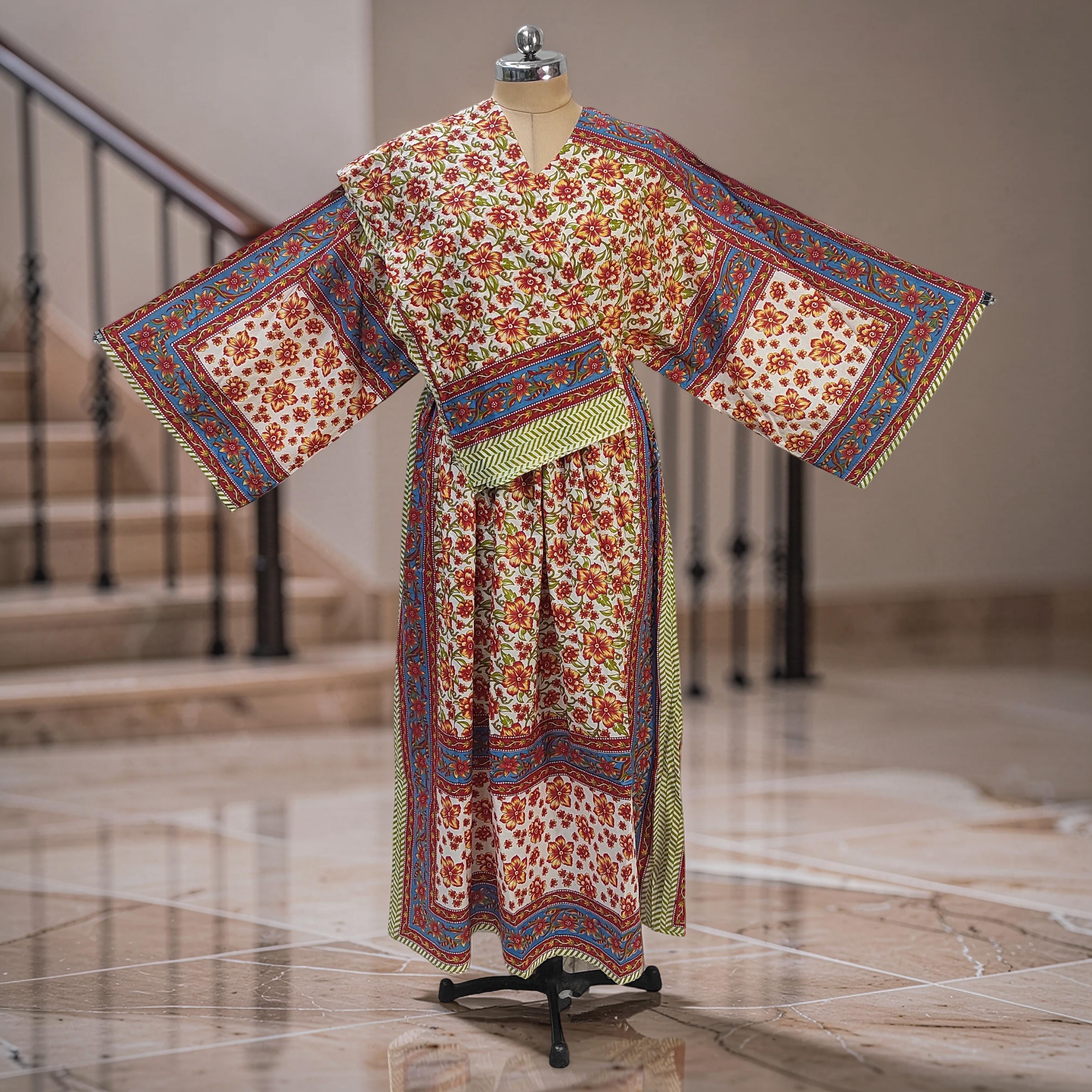 S-M Anam With Sheila Printed Cotton Dress 57" Long Jalabiya 25511-1330 JP