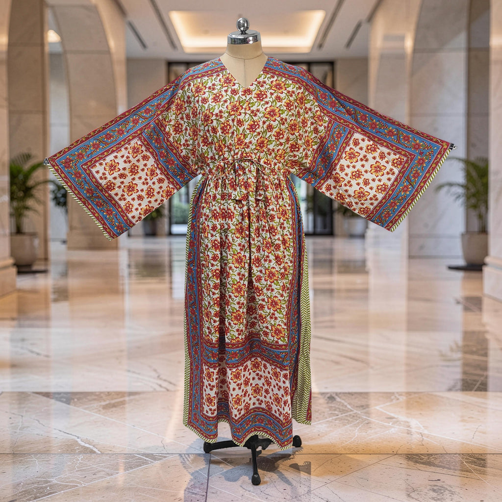 S-M Anam With Sheila Printed Cotton Dress 57" Long Jalabiya 25511-1330 JP