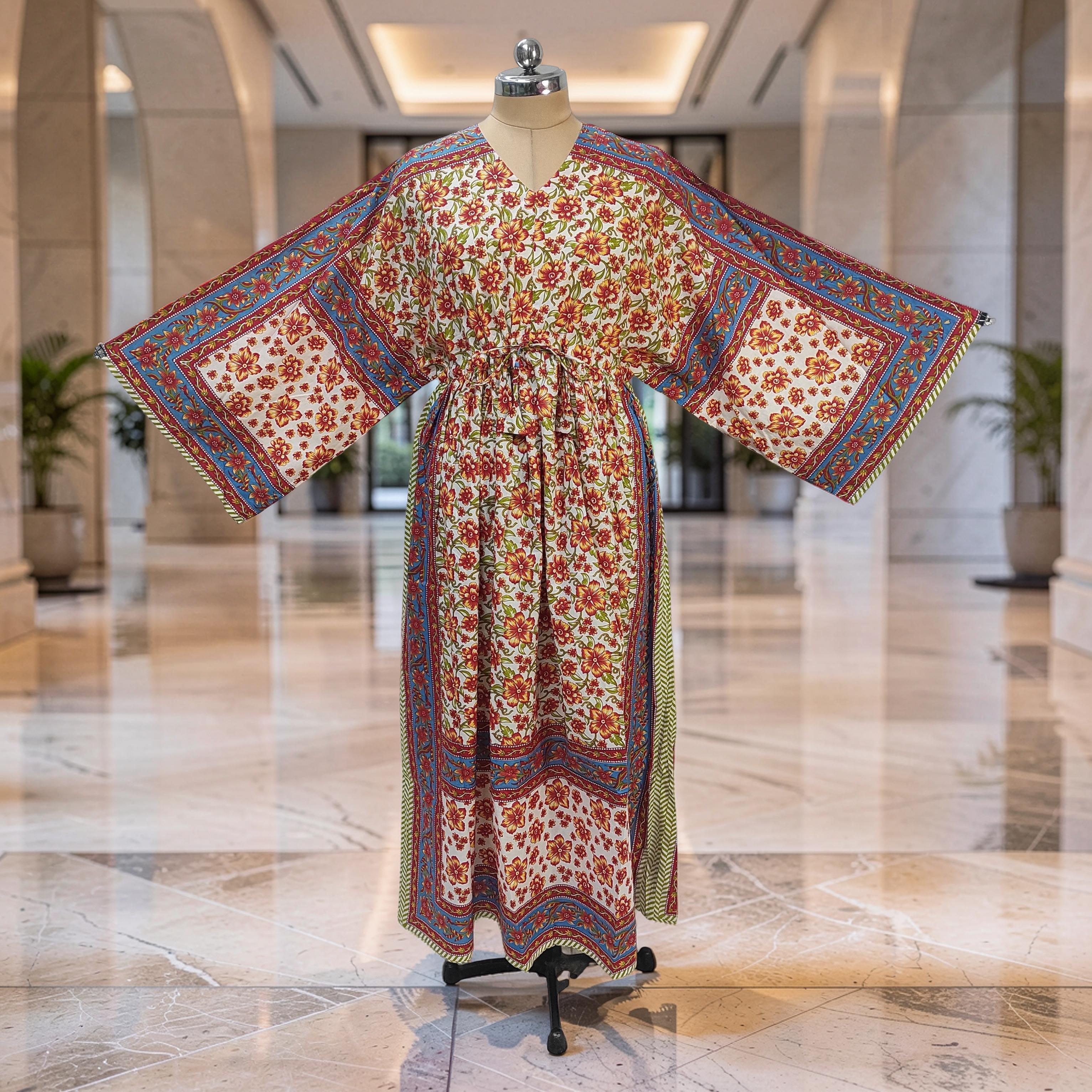 S-M Anam With Sheila Printed Cotton Dress 57" Long Jalabiya 25511-1330 JP