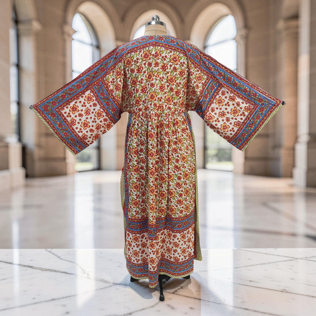 S-M Anam With Sheila Printed Cotton Dress 57" Long Jalabiya 25511-1330 JP