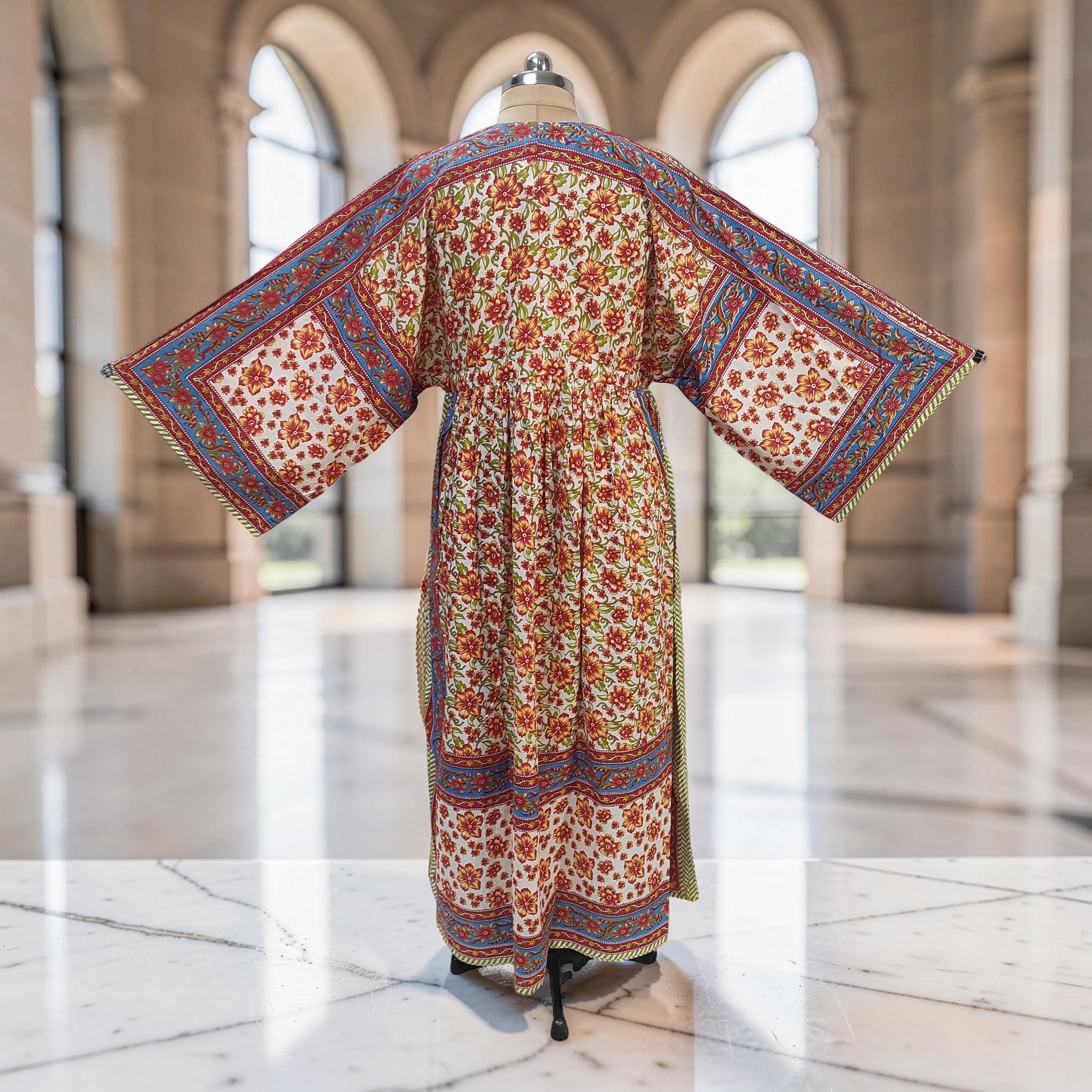 S-M Anam With Sheila Printed Cotton Dress 57" Long Jalabiya 25511-1330 JP