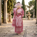 S/M Anam With Sheila Printed Cotton Dress Long Jalabiya 25512-1330 JP