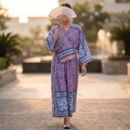 S-M Anam Printed Cotton Dress 57" Long Jalabiya With Sheila 25516-1331 JP