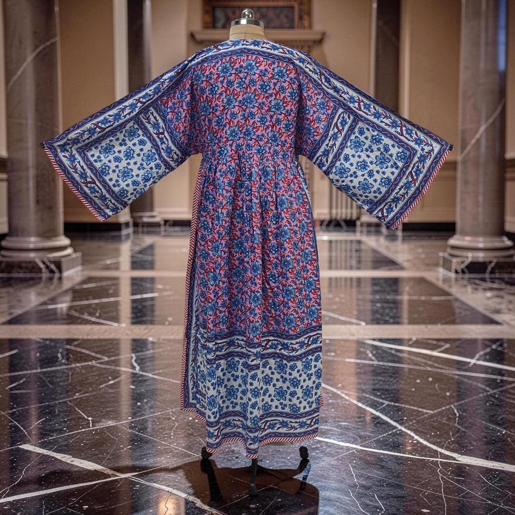 XS-S Anam Printed Cotton Dress 57" Long Jalabiya With Sheila 25536-1335 JP