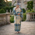 XS-S Anam Printed Cotton Dress 57" Long Jalabiya With Sheila 25542-1335 JP