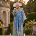 XS-S Anam Printed Cotton Dress 57" Long Jalabiya With Sheila 25543-1335 JP