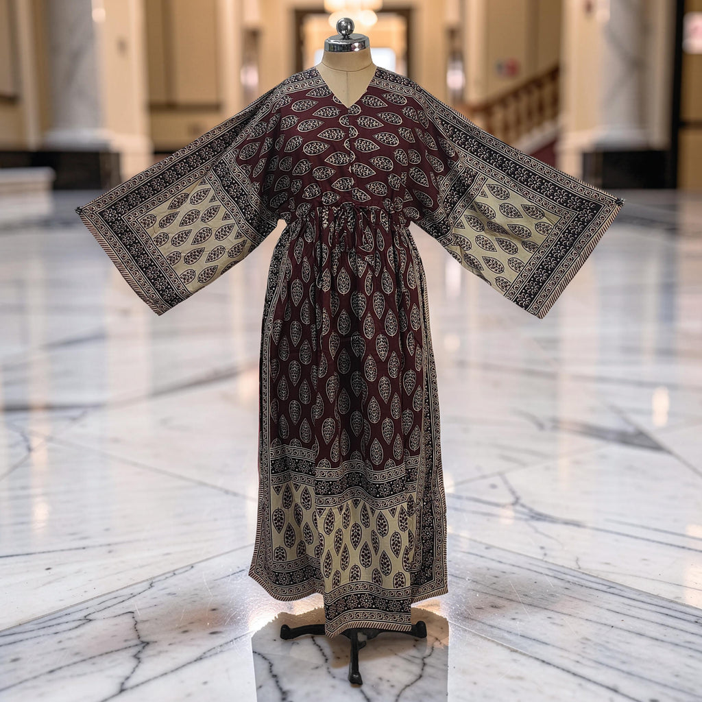 XS-S Anam With Sheila Printed Cotton Dress 54" Long Jalabiya 25545-1336 JP