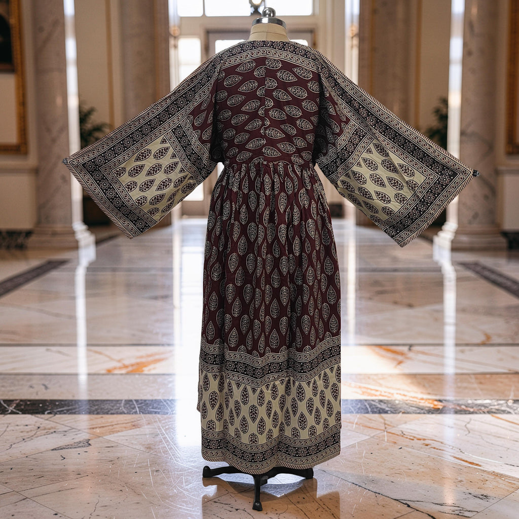 XS-S Anam With Sheila Printed Cotton Dress 54" Long Jalabiya 25545-1336 JP