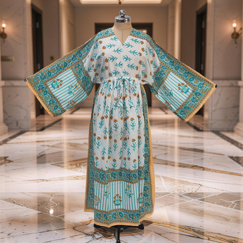 XS-S Anam With Sheila Printed Cotton Dress 54" Long Jalabiya 25546-1336 JP