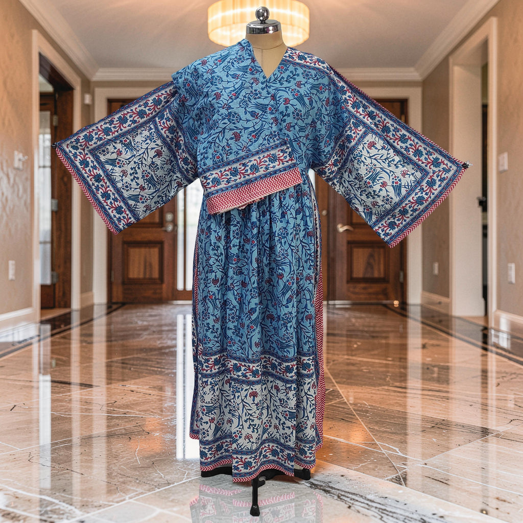 XS-S Anam With Sheila Printed Cotton Dress 54" Long Jalabiya 25548-1336 JP