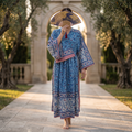 XS-S Cotton Printed Anam Dress 54" Long Jalabiya With Sheila 25548-1336 JP
