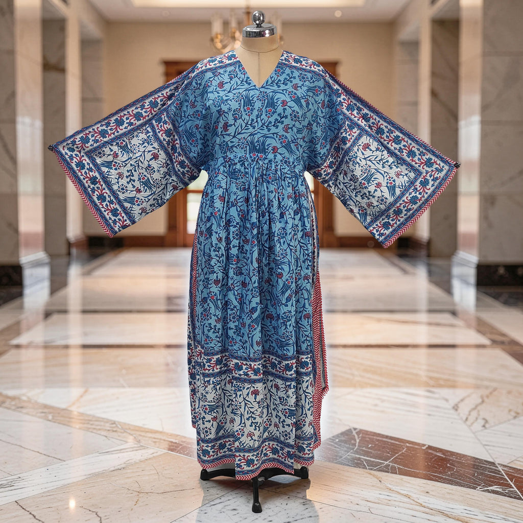 XS-S Anam With Sheila Printed Cotton Dress 54" Long Jalabiya 25548-1336 JP