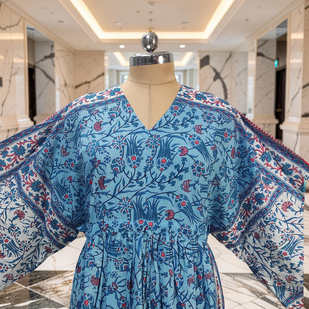 XS-S Anam With Sheila Printed Cotton Dress 54" Long Jalabiya 25548-1336 JP