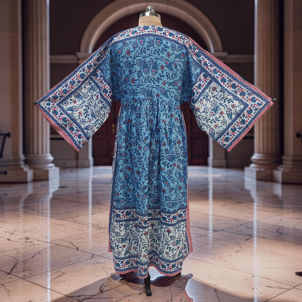 XS-S Anam With Sheila Printed Cotton Dress 54" Long Jalabiya 25548-1336 JP