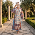 XS-S Cotton Printed Anam Dress 54" Long Jalabiya 25549-1336 JP