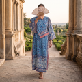 XS-S Cotton Printed Amber Dress 54" Long Jalabiya With Sheila 25553-1336 JP
