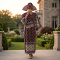 XS-S Cotton Printed Amber Dress 54" Long Jalabiya With Sheila 25554-1336 JP