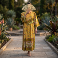 XS-S Cotton Printed Amber Dress 54" Long Jalabiya With Sheila 25556-1336 JP