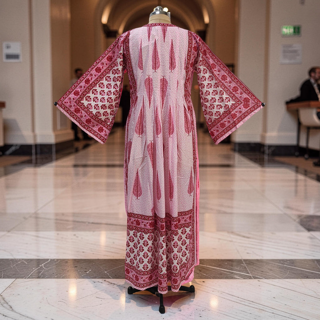 XS-S Amber With Sheila Printed Cotton Dress 54" Long Jalabiya 25557-1336 JP
